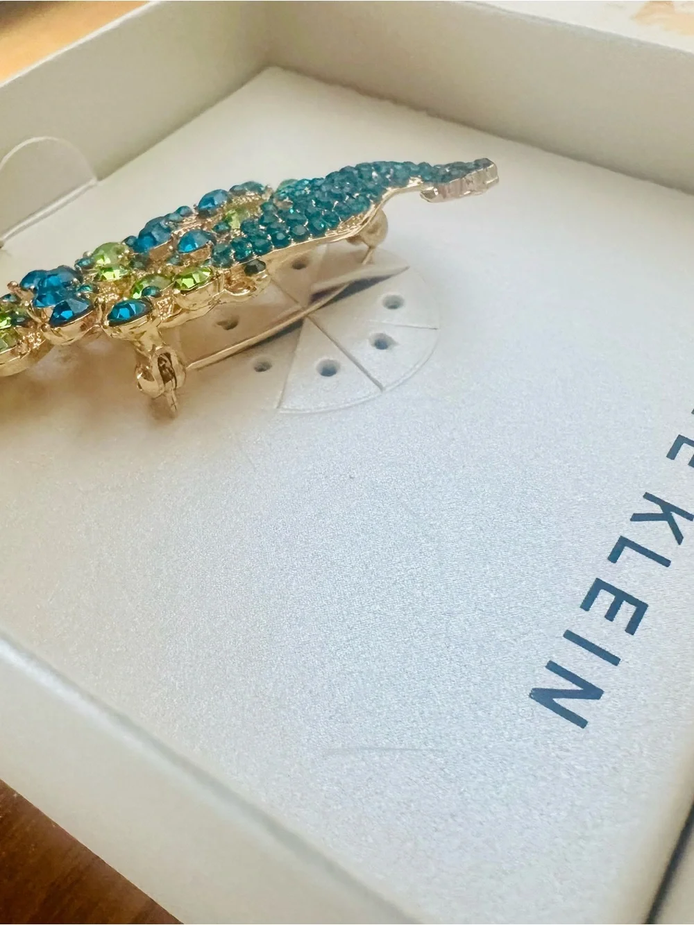 🦚 Anne Klein Jeweled Peacock Brooch — New in Original Box